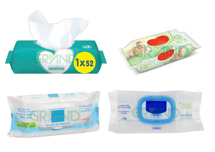 ผ้าเช็ดทำความสะอาดเปียกและตัวอย่างบรรจุภัณฑ์