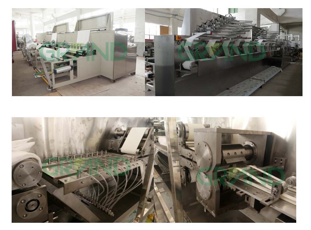 รายละเอียดเครื่องพับผ้าเช็ดทำความสะอาดเปียกและบรรจุภัณฑ์